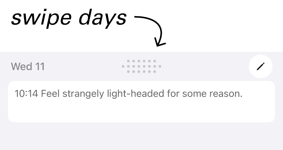 Swipe to change days